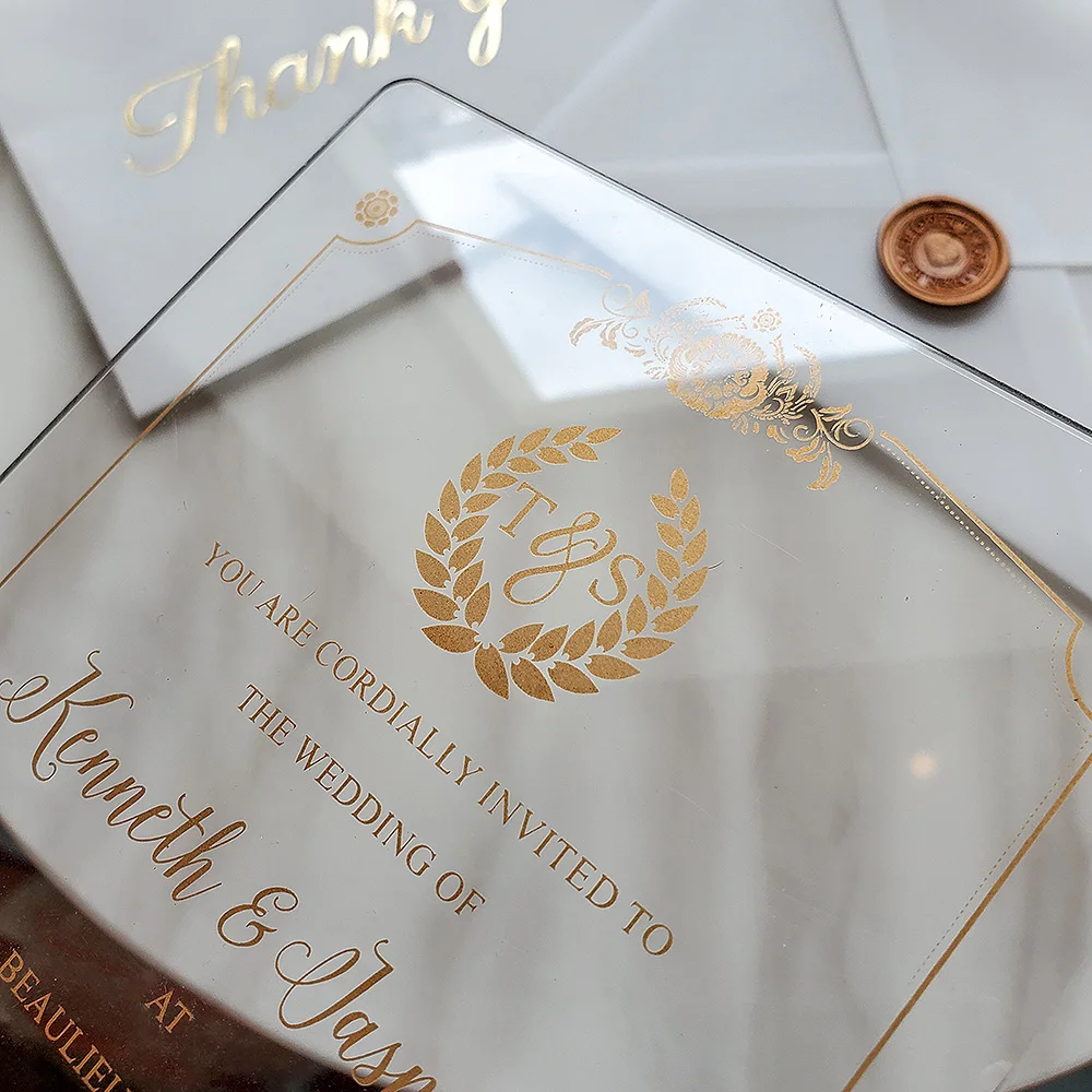 
acrylic invite wedding transparent,Elegant wedding acrylic,wedding invitation card luxurious with vellum paper envelope 