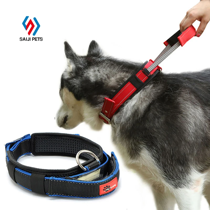 

Saiji collares de productos para perros de la fuerza policial integrated short elastic dog leash reflective training collar, As image, customized color