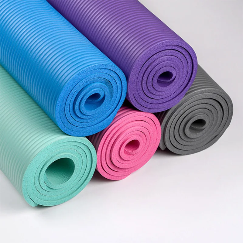 

High Density Yoga Pilates Equipment Eco Friendly NBR Yoga Mat 183*61*1cm Widely Use Thickness Custom Design, Green,red,blue,purple,orange,customizable