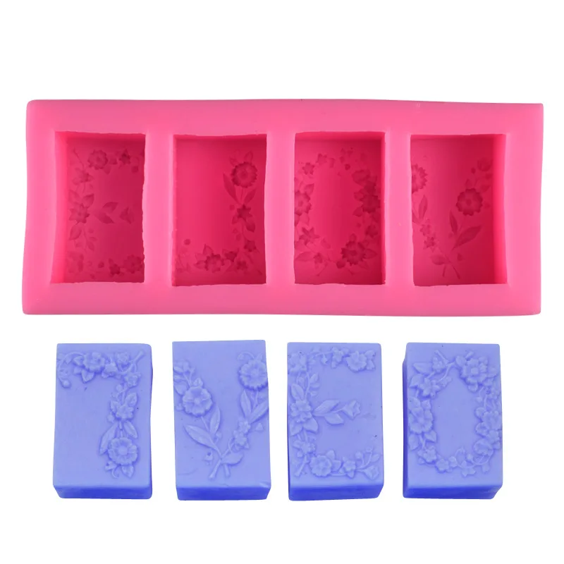 

Four Garland Flowers Fondant Silicone Mold Cake Decoration Handmade Soap Mold DIY Baking Mold Kitchen Accessories, As show