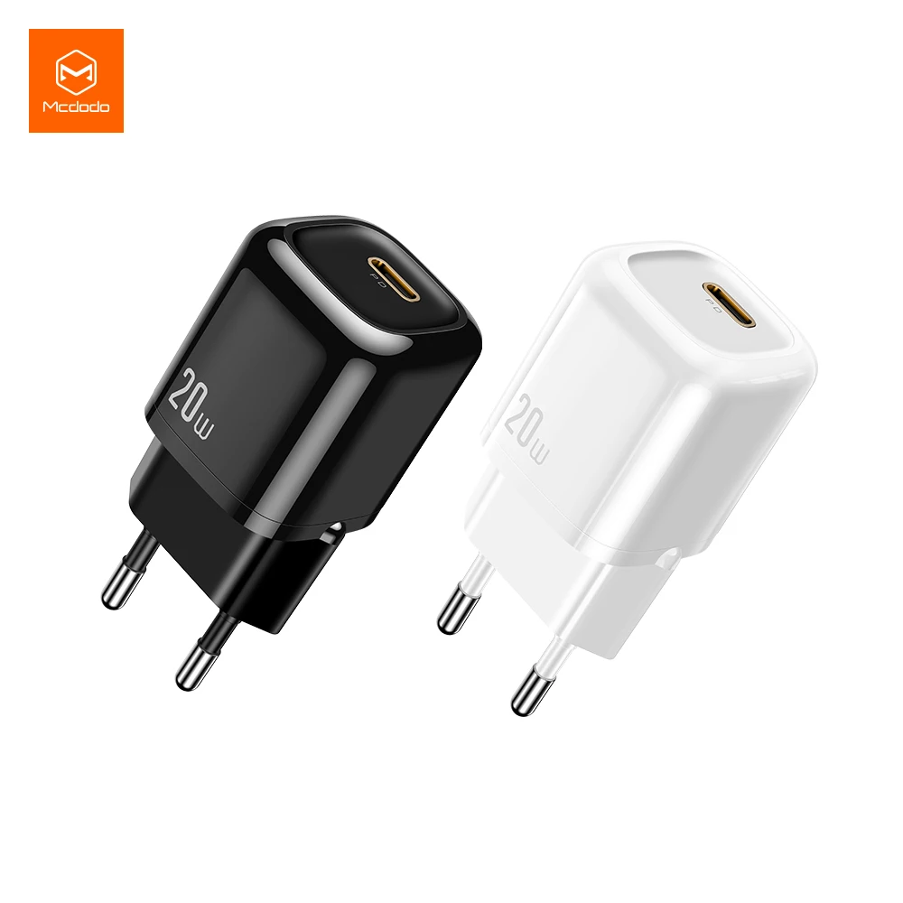 

Mcdodo New Design 20 Watts Fast Charging Single USB-C Port 20W PD USB Wall Charger for iPhone12/12Pro/mini/Pro max, Black/white