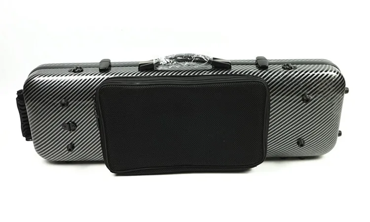 Factory wholesale price oblong violin case carbon fiber violin case 4/4 with music sheet bag VF-06