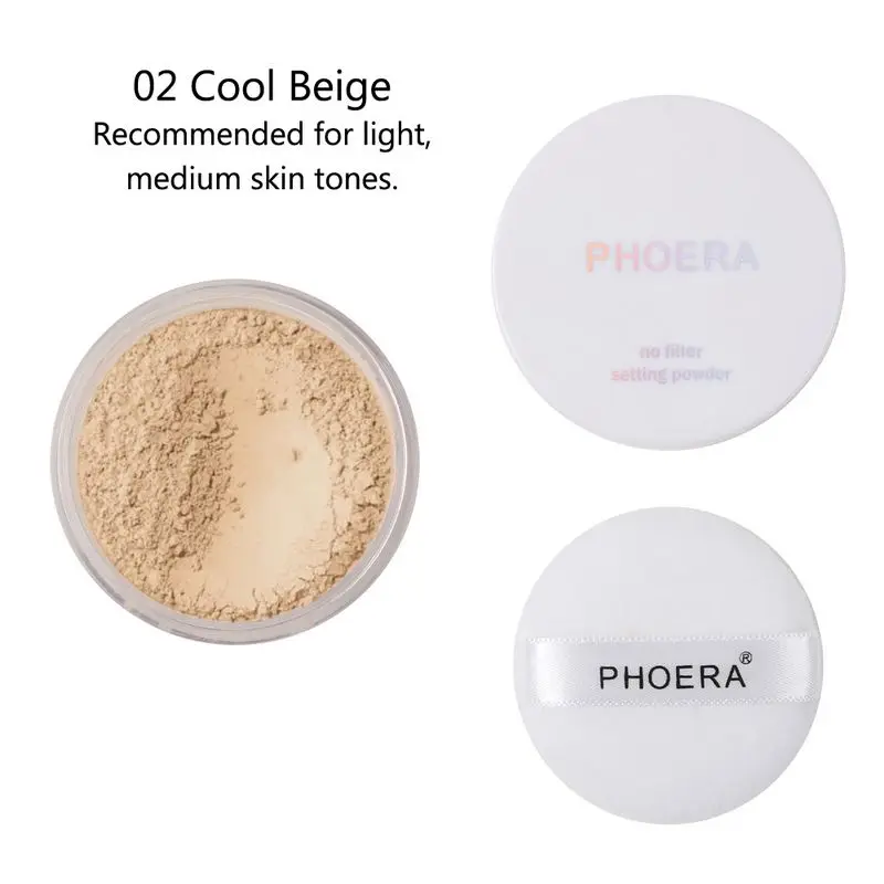 

New Face Makeup Loose Powder PHOERA Concealer Loose Powder Translucent Smooth Foundation Makeup Cosmetic Concealer Powder, 4 colors option