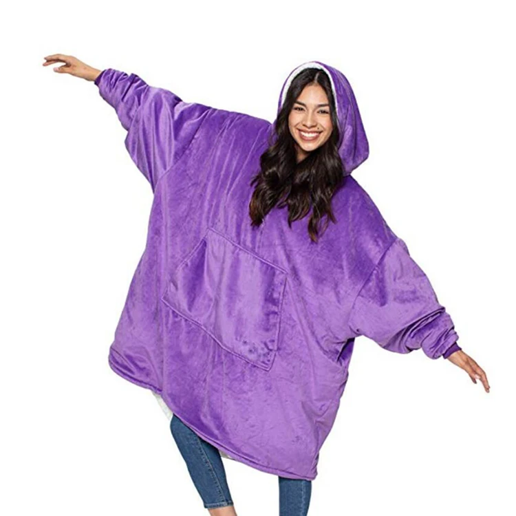 

Comfy Oversized Microfiber Sherpa Blanket Hoodie Unisex