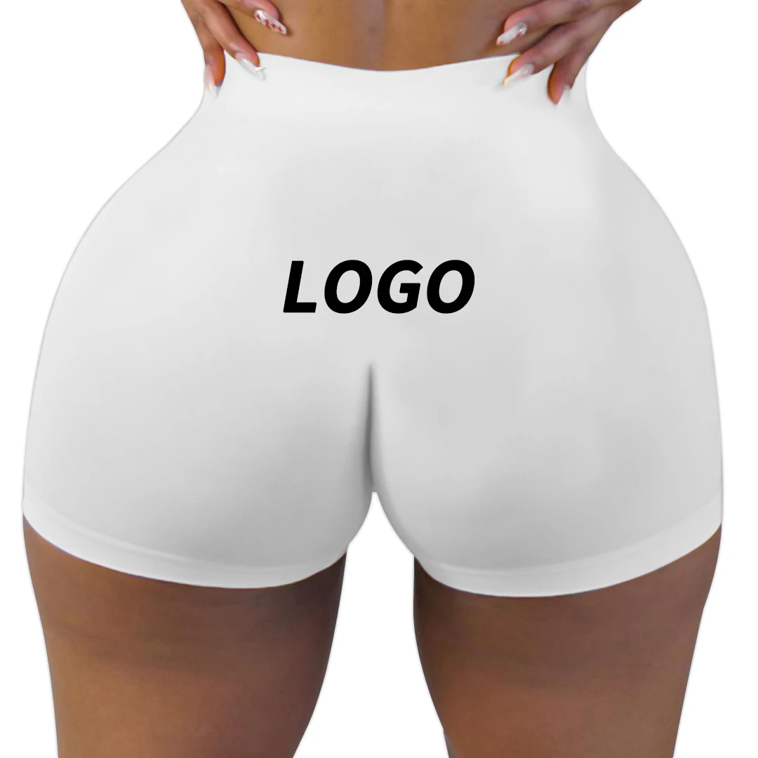 

Custom LOGO women's shorts with pattern Summer Quality Stretch Booty Candy Snack Shorts Vendor Bulk blank snack shorts, Custom color