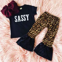 

Short sleeve baby girl outfit summer baby girl cotton outfit baby boutique clothes latest kids leopard spring summer wear outfit