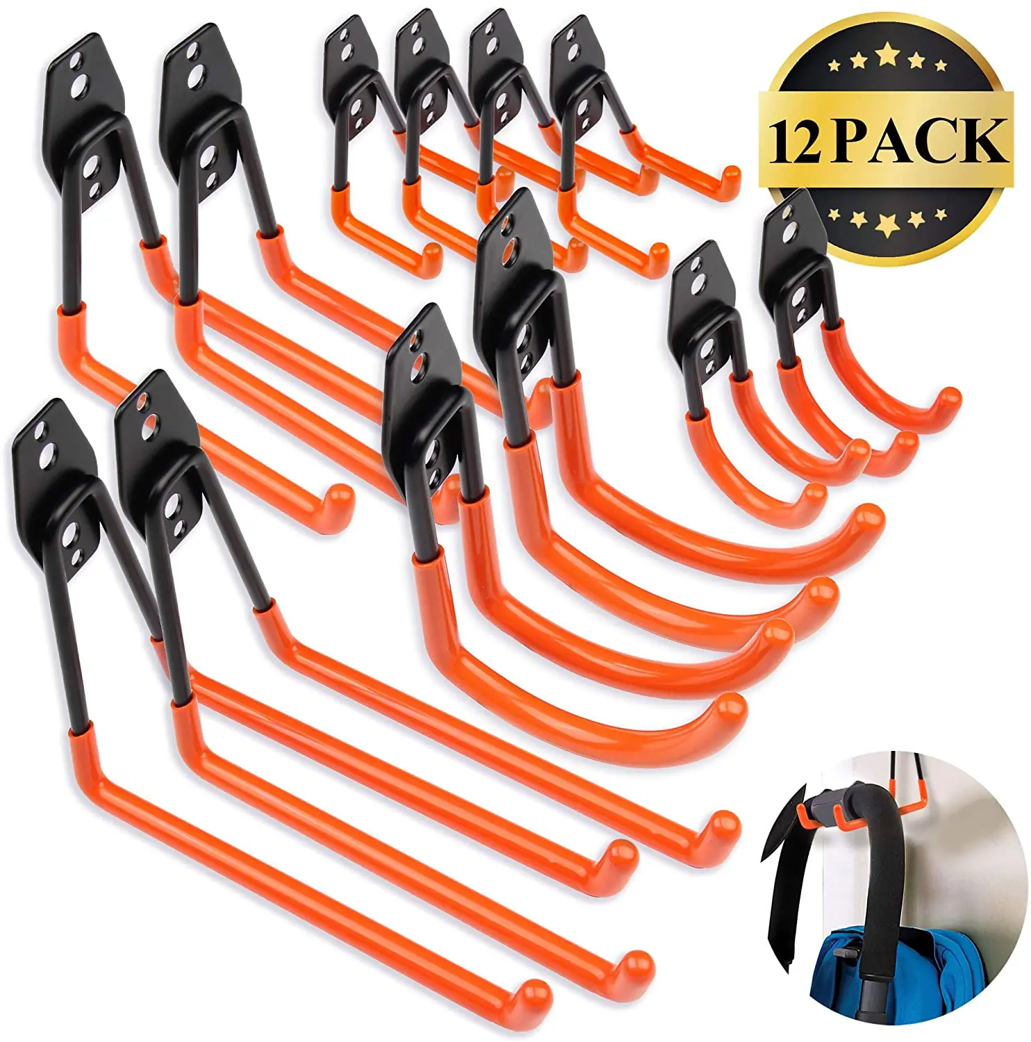 

AMAZON Flexible hook storage system Storage Garage Hook Large PVC Coated Steel Utility Hooks, Customized color