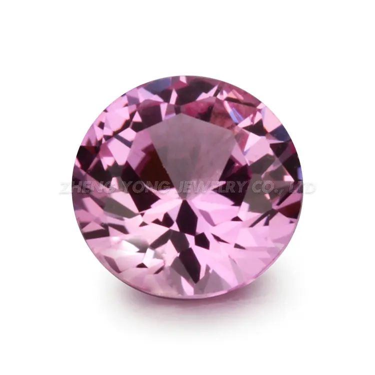 

For Jewelry Making Lab Created Corundum Synthetic Round Shape #2 Pink Corundum