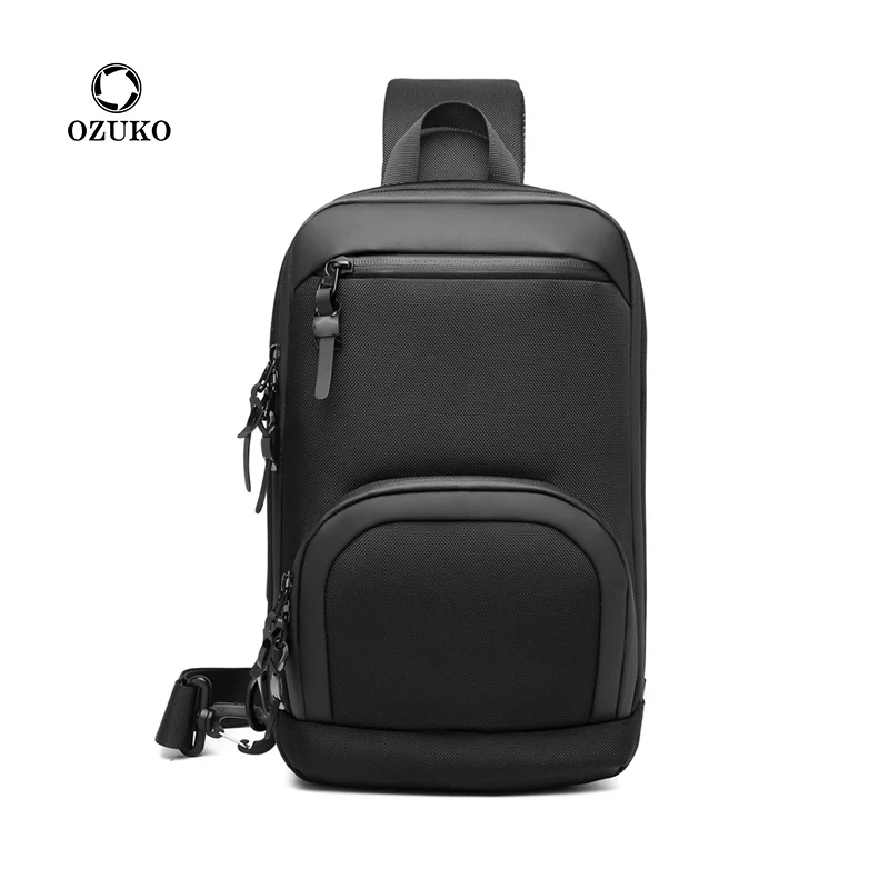 

Ozuko 9516 2021 Formal Crossbody Hand Bag Tactical Chest Bags Sports Shoulder Waterproof Phone Custom Sling Bag For Men, Black grey blue camouflage red army