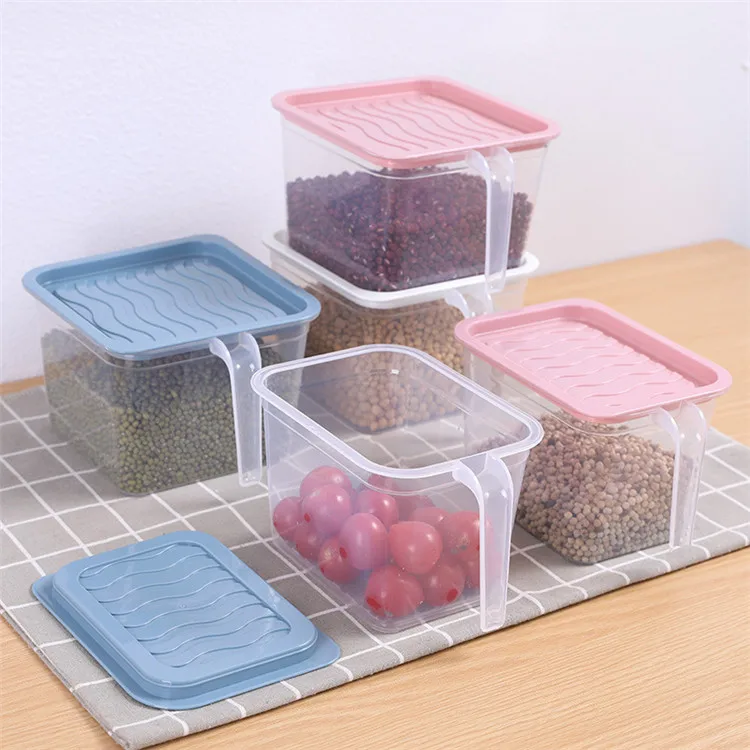 

Storage Box With Handle And Plastic Cover For Food, Fruit And Vegetable Storage Box, As picture