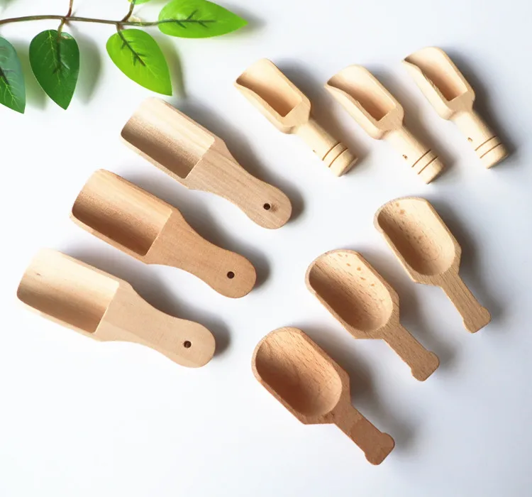 

Mini Wood Wooden Salt Spoon Small Scoops for Bath Salts Demitasse Spoon Tea Coffee Scooper Spoon, Natural