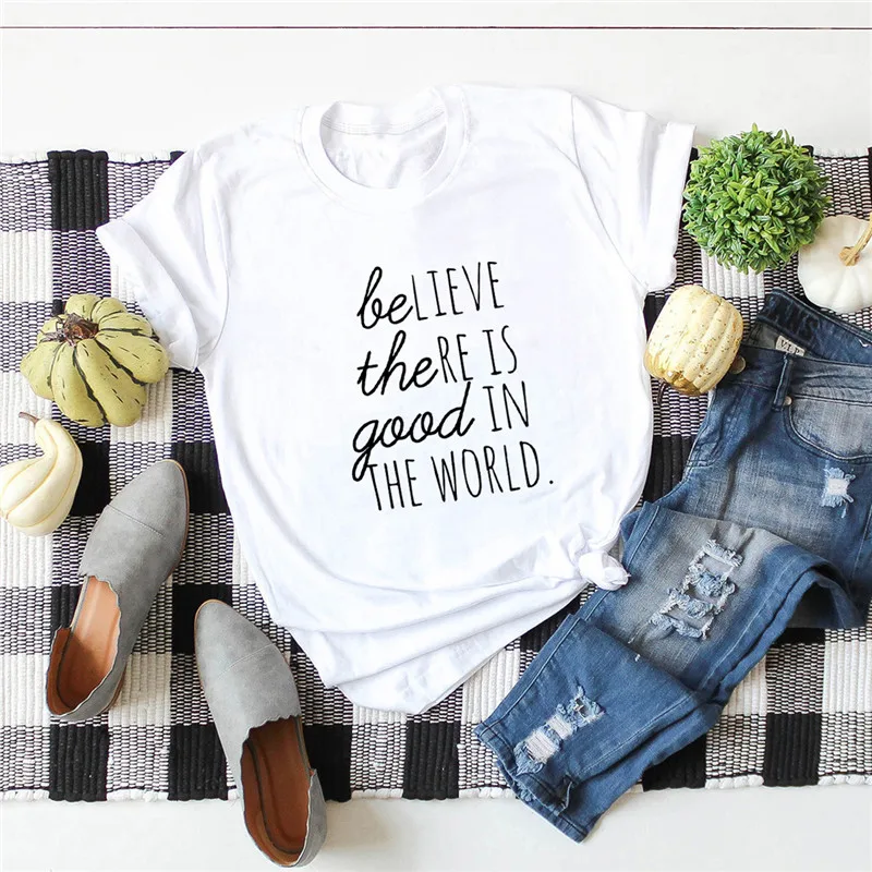 

High Quality Streetwear Ladies Tshirt Letter Printed T-shirt For Women Girls, Customized color