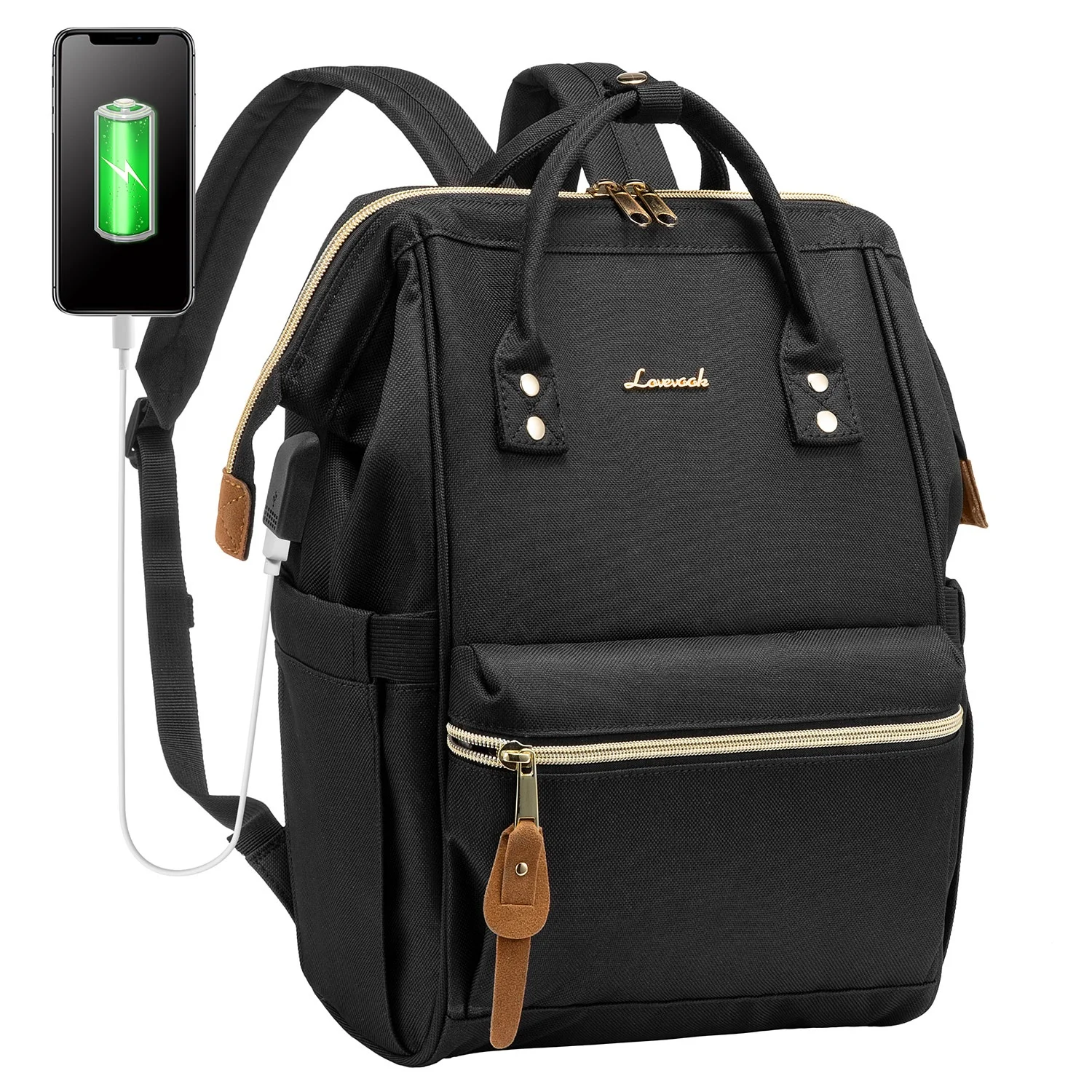 

LOVEVOOK 14 Inch Backpack Custom Fashion Work Bag Daypack School Bags Waterproof Women Laptop Backpack With USB Charging, Customized colors