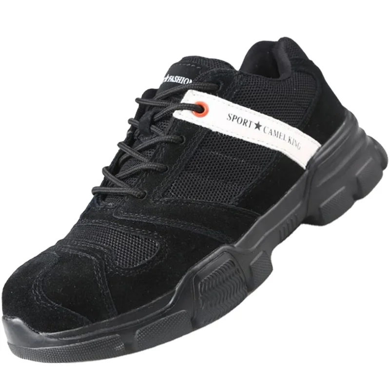 

Man Women Steel Toe Work Shoes, Black grey blue