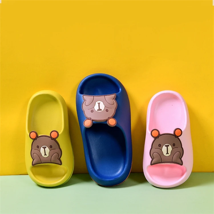 

2021 Cartoon Bear Cute Indoor Outside Kids Children's Slippers, As picture