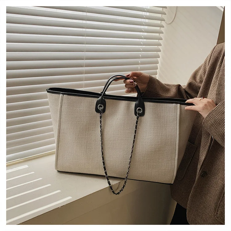 

2022 UHP hot sale women canvas tote bag travel canvas duffel luggage bag beach summer handbags tote set
