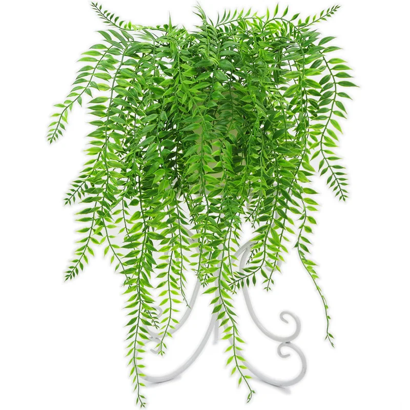 

Indor Party Decor Faux Greenery Plastic Hanging Plant Artificial Vines Boston Fern Persian Rattan Plant, Shown