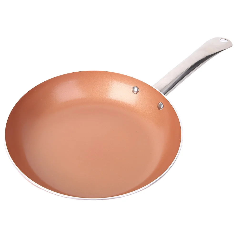 

Aluminum frying pan stainless steel handle pan Ceramic Coated Copper Fry Pan marble coating frying