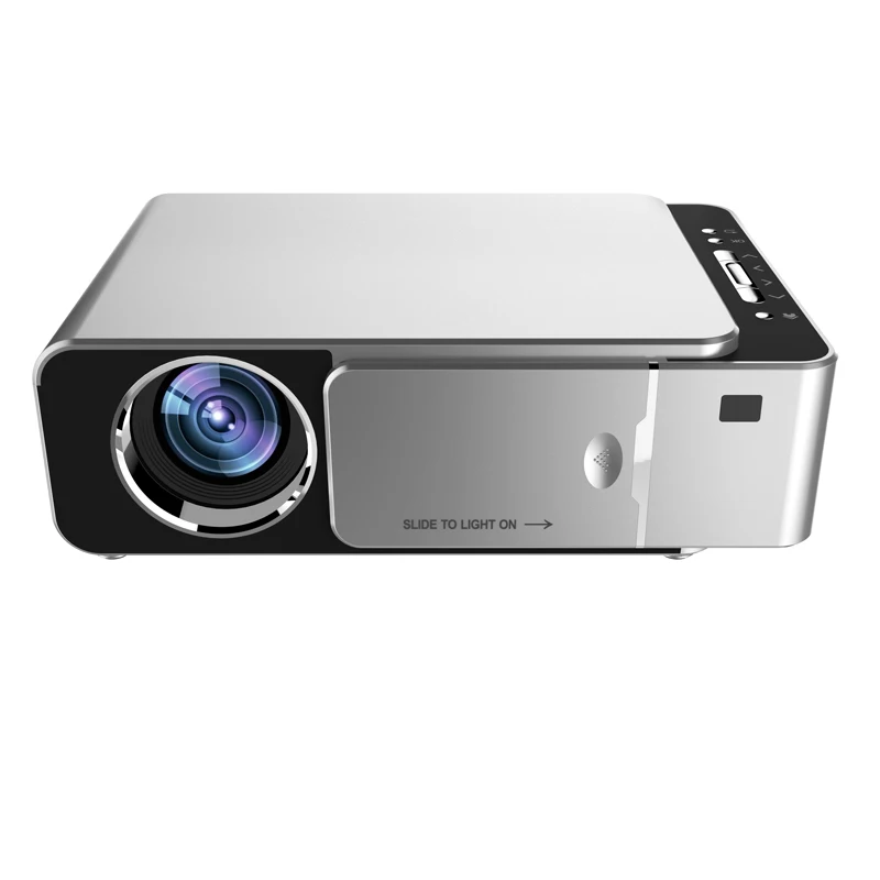 

2021 T6 Projector LCD Mini Beamer 1280*720 3500 Lumens 720P 1080P LED Full HD T6 Projetor, Red, silver