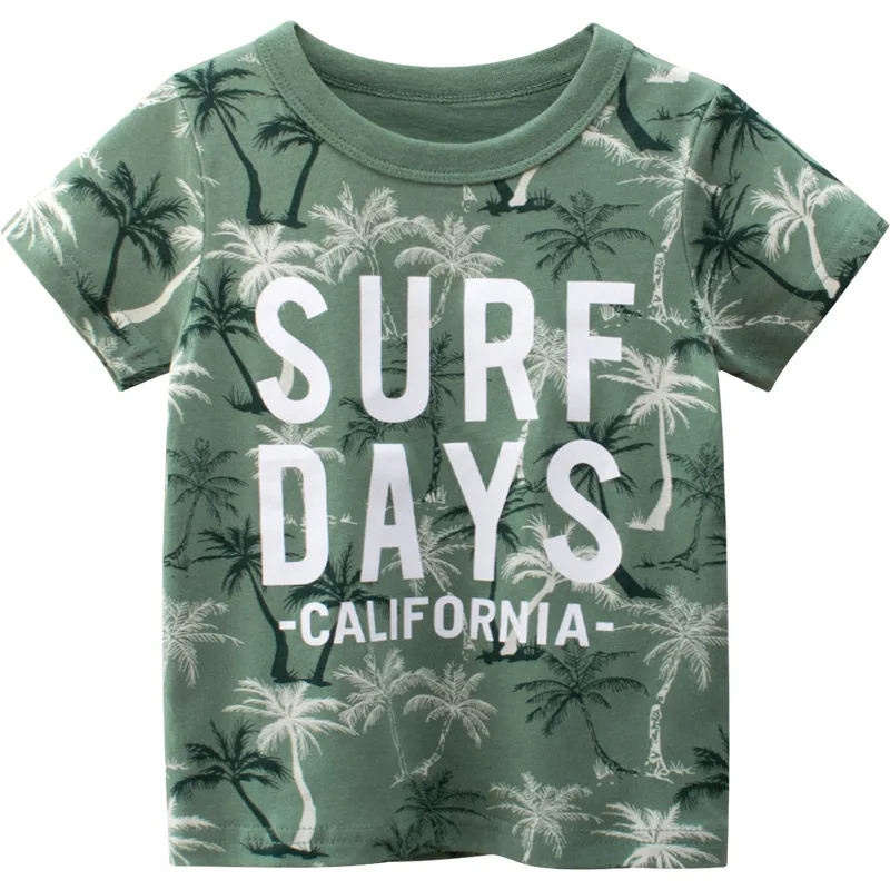 

New Arrival Summer Seaside Beach Vacation Baby Boy Short Sleeve 100% Cotton T-Shirt For Kids