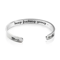 

Inspirational Bracelets for Women Personalized Gift for Her Engraved Mantra Cuff Bangle Crown Birthday Jewelry