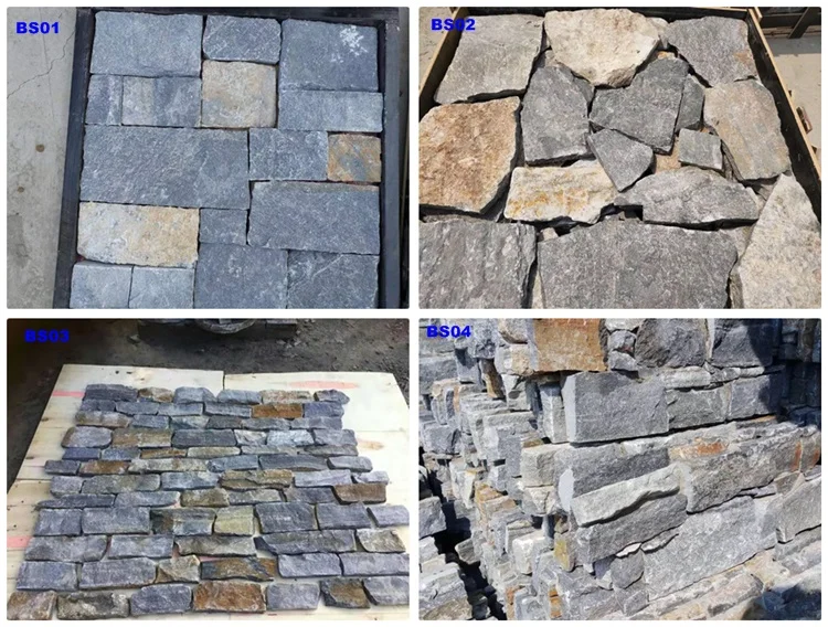 Natural Blue Color stone Wall Stone Panel Loose Landscaping Stone