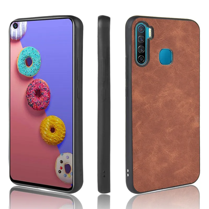 

Wholesale sheepskin leather cell phone back cover cases for Infinix S5 Lite, Black brown blue red green pink