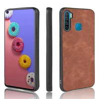 

Wholesale sheepskin leather cell phone back cover cases for Infinix S5 Lite