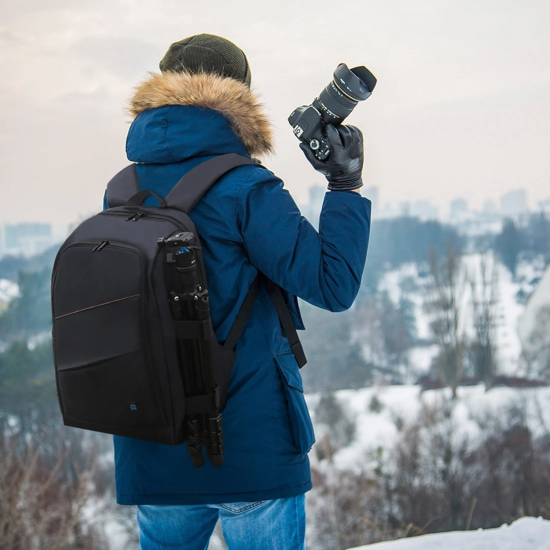 

New Product PULUZ Outdoor Portable Camera/Video Bags with Rain Cover Leather Other Digital Gear & Camera Bags, Black/grey
