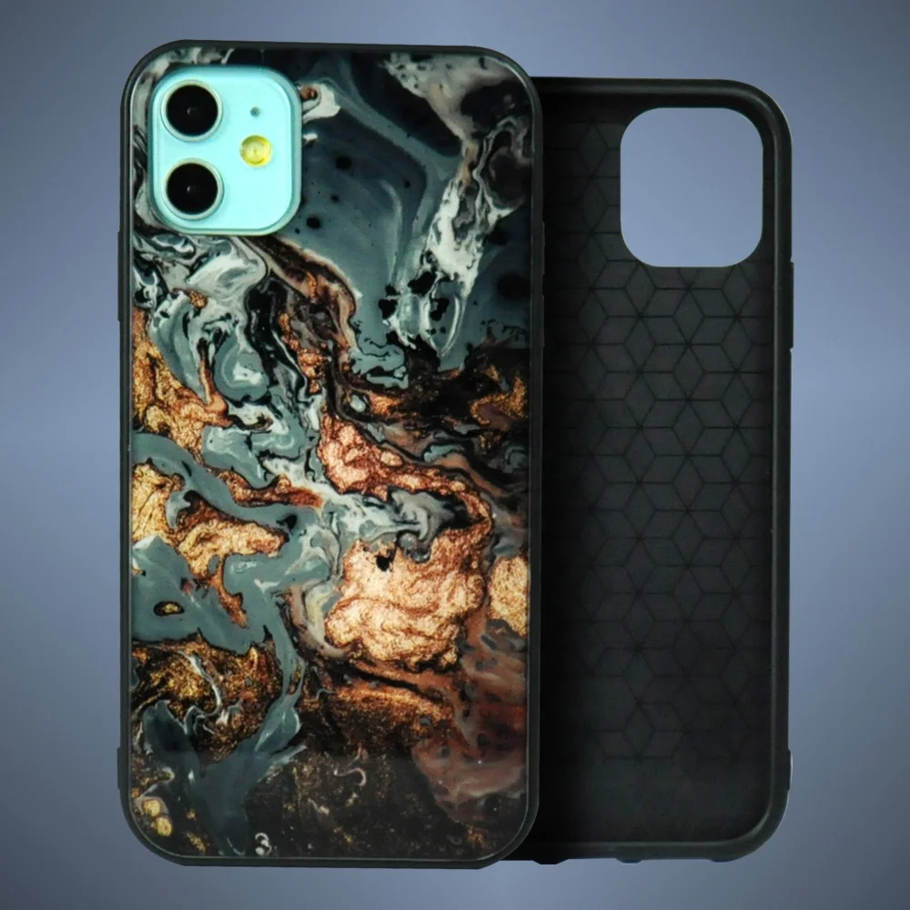 

Top Quality 3D Sublimation Glass insert Plastic Fashion Customizable Blank Phone cases, Multi