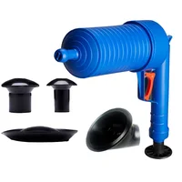 

Air Drain Blaster Pressure Pump Cleaner Unclogs Toilet Hand Powered Plunger Set