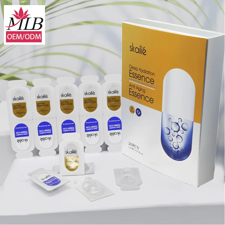 

Organic peptide probiotics whitening and moisturizing repairing essence mask ultra hydrating oem seaweed serum essence capsule