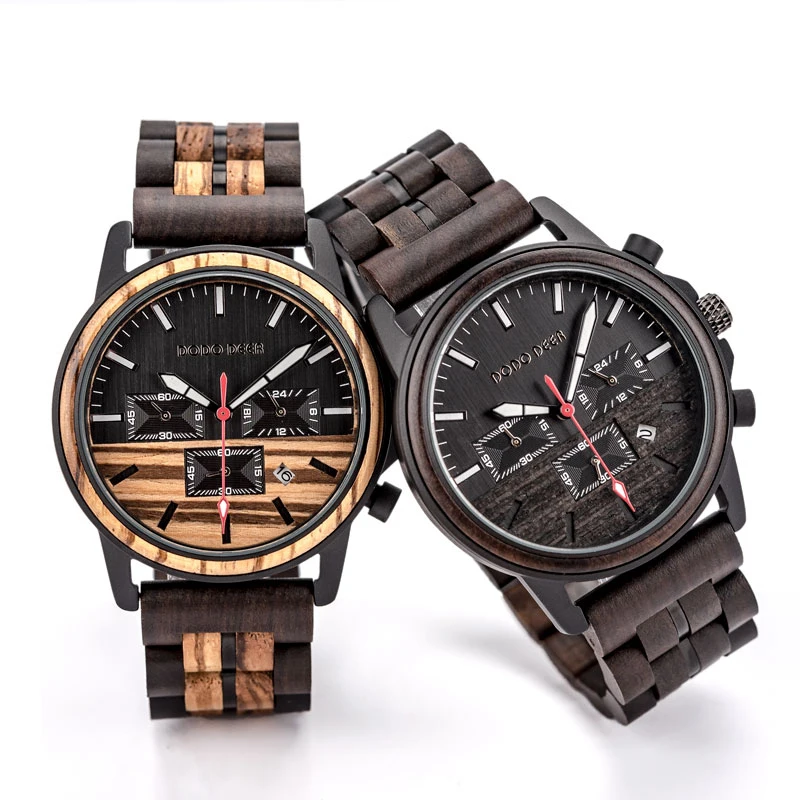 

DODO DEER men's wood watch oem new chronograph stopwatch wholesale wristwatch Male custom logo