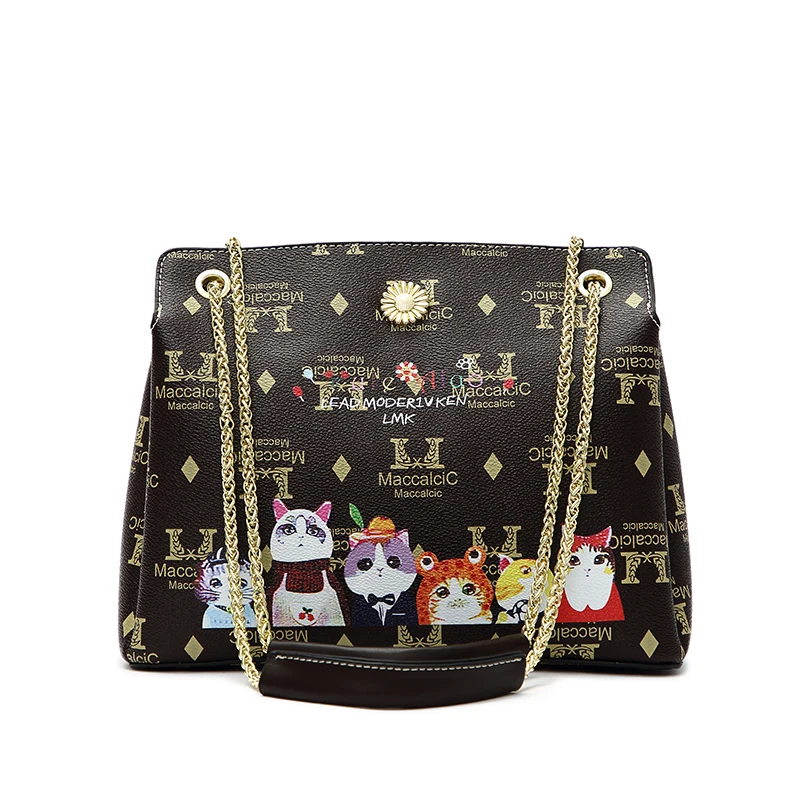 

cute cartoon pattern purses and handbags large shoulder bag vegan leather designer graffiti printing luxury handbags for women