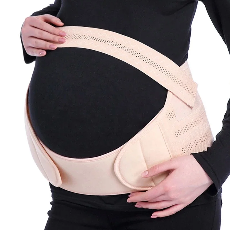 

3 In 1 Adjustable Breathable Material Maternity Belt Belly Band For Pregnant Women, Skin color,white,,black