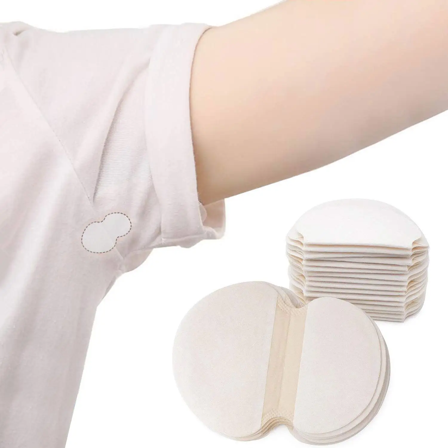 

Disposable Underarm Pads Armpit Sweat Pads Perspiration Pads Absorbing Anti Perspiration Odor Sheet for Women, White
