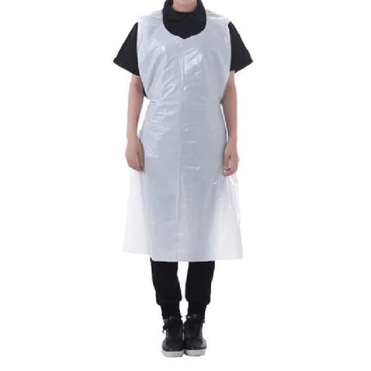 

New Custom Medical Sleeveless Disposable Gown Hygienic White Plastic Pe Apron