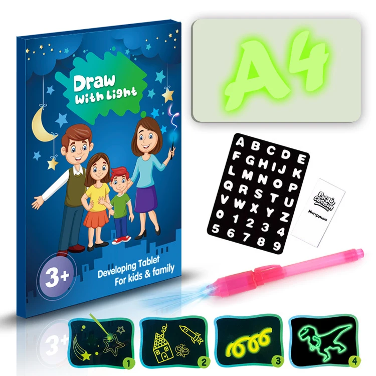 New Product Children Education Toy A4 A3 A5 Night Magic Light Drawing