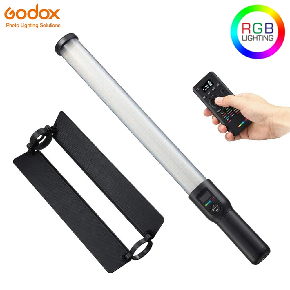 

Godox LC500R RGB LED Light Stick 2500K-8500K Bi-Color Full Color Lighting Effects CRI 96 TLCI 98 with Remote Control & Barndoor