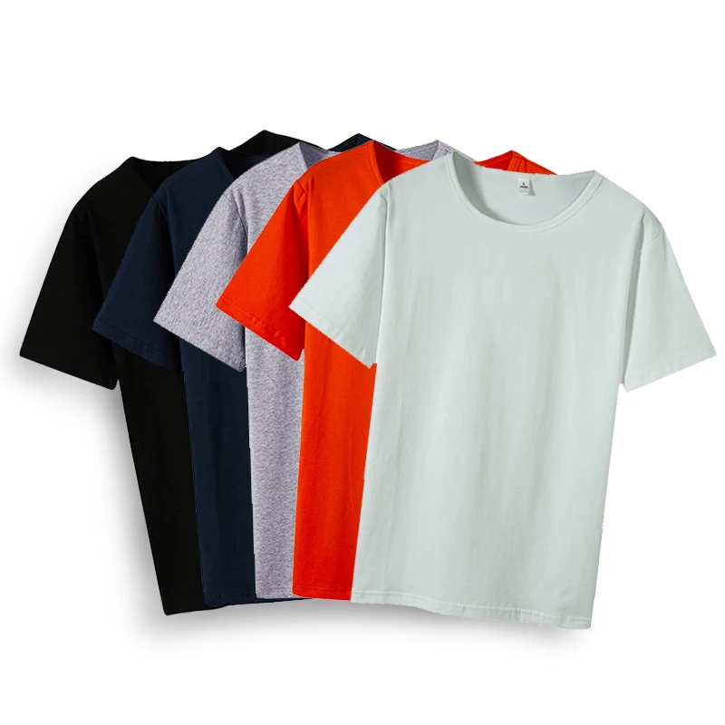 

Basic Style Men's Slim Fit Summer Crew Neck T Shirts with Custom LOGO Inner Cotton Short Sleeve Shirts Drop Shipping T-shirts, White/black/navy/gray/red