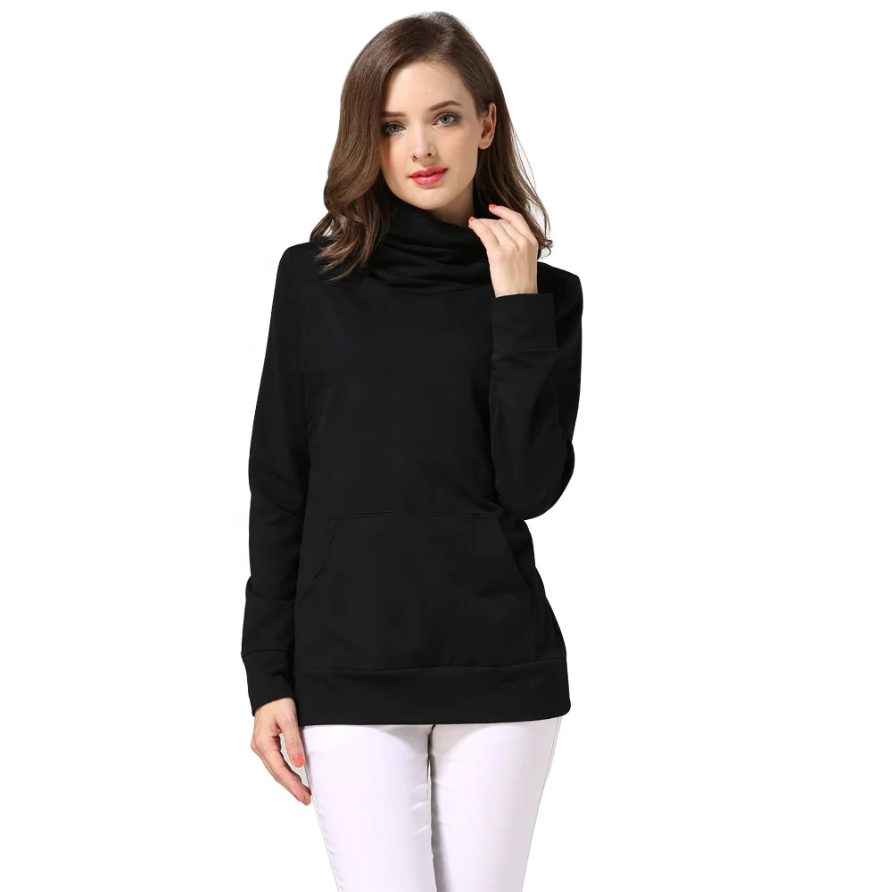 

Cowl neck Winter Maternity Clothes Warm Breastfeeding Jumper Stretch Cotton Nursing Hoodie Big size S-XXL