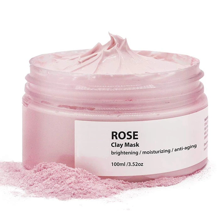 

QQLR NEW Arrival Hot Sale Rose Mud Clay Mask Moisturizing Oil Control Cream Cleansing Whitening Moisturizing Mask, White