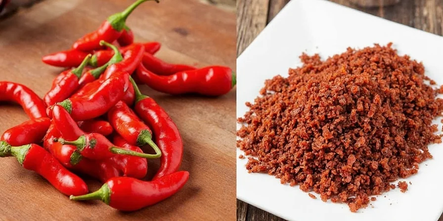 Close-up of Guajillo and Ancho chiles side by side