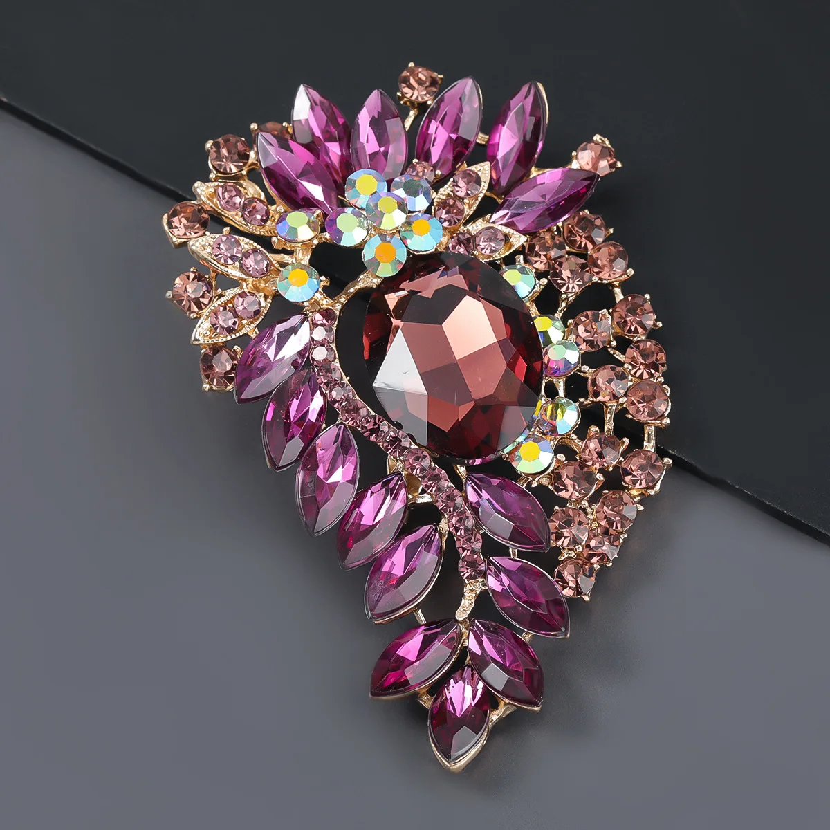 

Jachon custom alloy rhinestone super flash brooch flower brooch ins popular brooch accessories