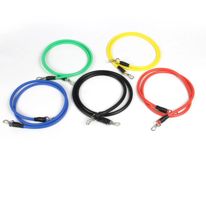 

Wholesale Custom logo printed latex 11 pcs exercise fitness tube resistance bands set for fitness, Customized color
