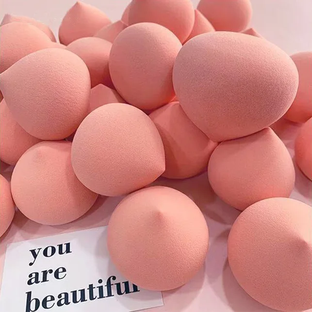

High quality Custom Face make up latex free Sponge cosmetic powder puff Beauty Egg pink beauty blenders, Multiple colors