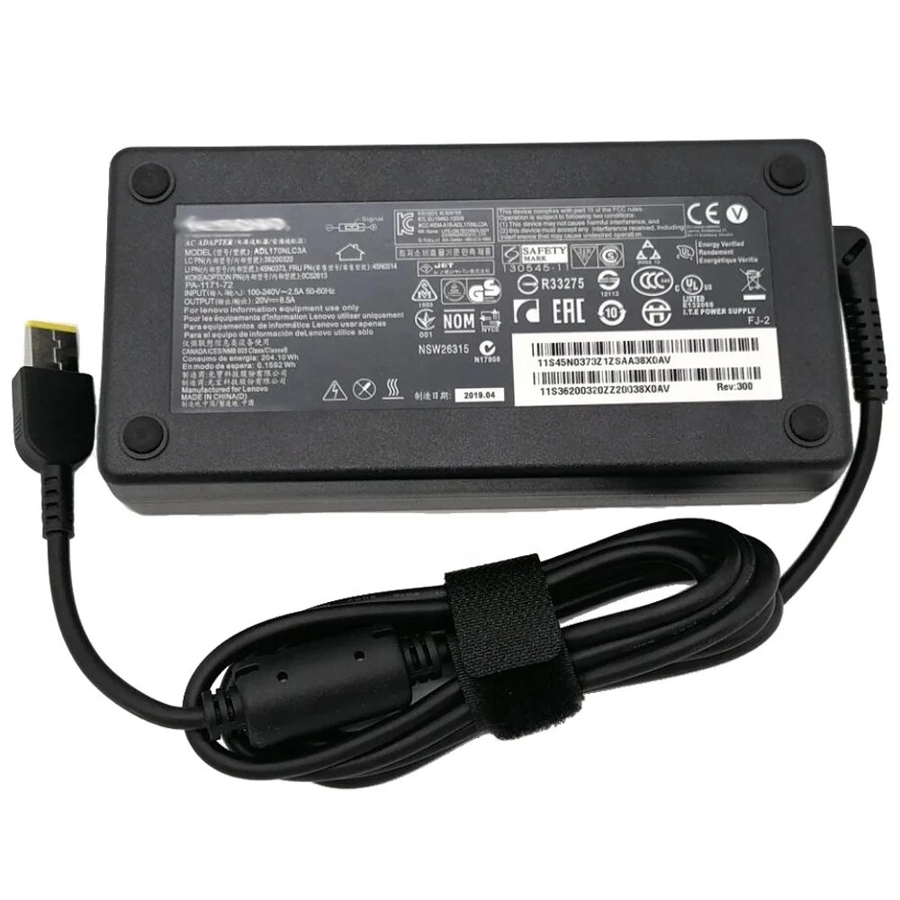 
20V 8.5a 170W Laptop Adapter Charger Forlenovo/ThinkPad P50 P70 P70 20ER usb ADLX170NLC3A square Tip Power supply 