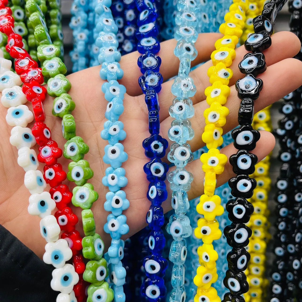 

Rainbow Colorful Glaze Glass Evil Eyes Beads Opaque Color Charm Glass Beads For Jewelry Making