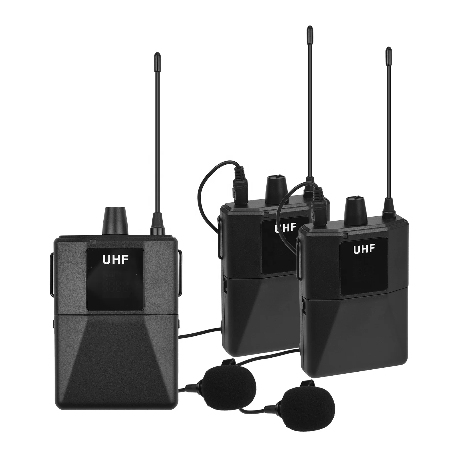 

UHF Wireless Microphone System with Lavalier Microphone Body-pack Transmitter and Receiver 6.35mm Plug with 3.5mm