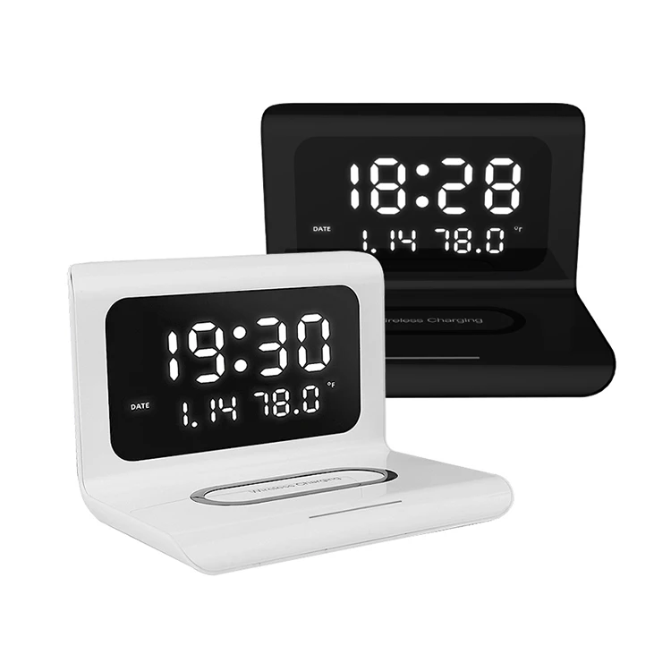 

Alarm Clock Wireless Charger QI Universal Design Fast Charger 5W 7.5W 10W for Phone Smart Watch